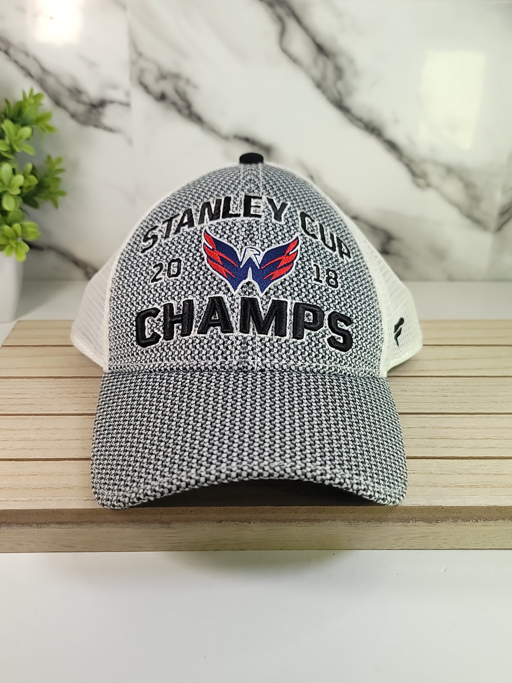 Washington Capitals 2018 Stanley Cup Cap. NHL Fanatics Mesh Snapback.